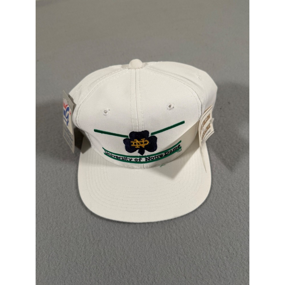 The Game Notre Dame Fighting Irish Vintage Snapback Hat White Green NWT